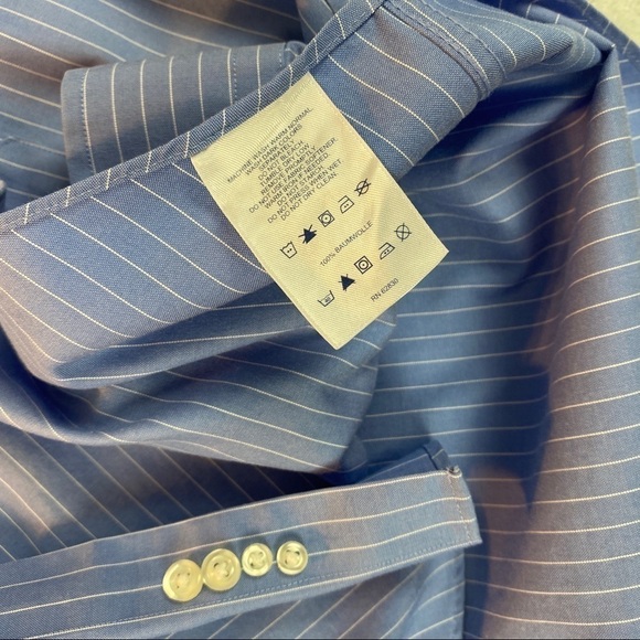 Lands End Pinpoint Oxford Shirt No-Iron Cotton Sz 16.5 - Picture 6 of 14